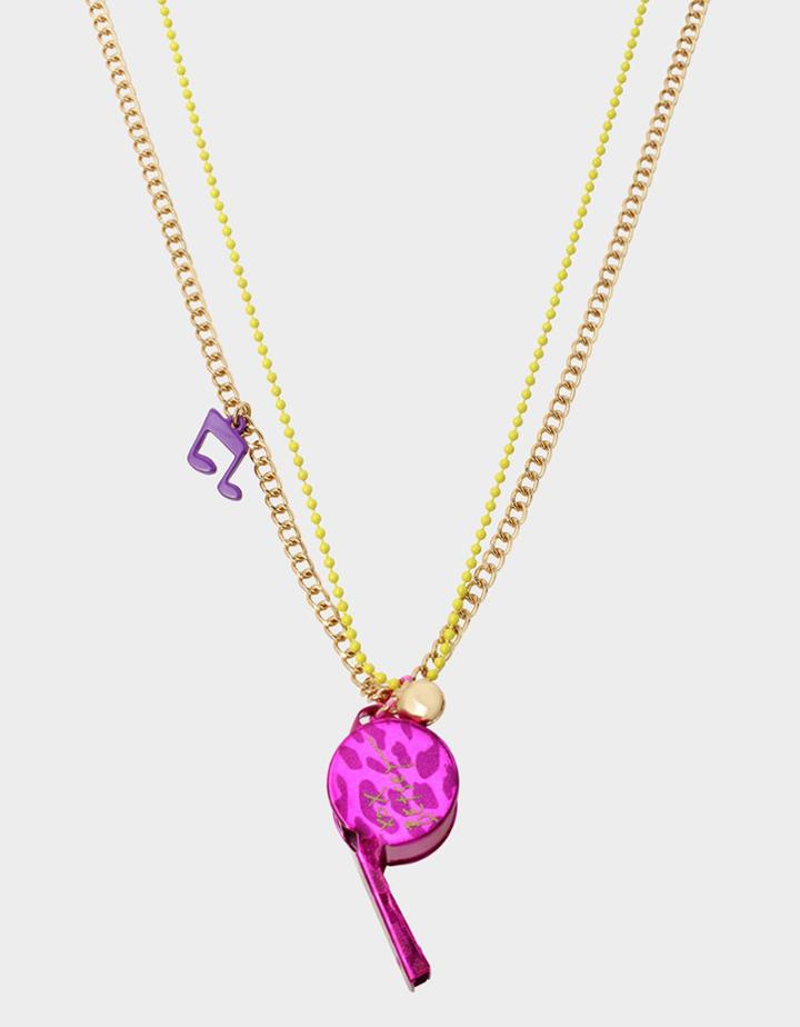 Betseyjohnson Nostalgic Pop Whistle Pendant Pink