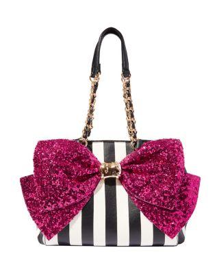 Steve Madden Bow-lesque Sequin Satchel Fuchsia