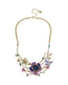 Steve Madden Blooming Betsey Openwork Necklace Blue