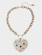 Betseyjohnson Pop Heart Pearl Necklace Multi