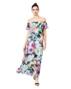 Steve Madden Wispy Floral Strapless Ruffle Maxi Dress Multi
