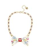 Steve Madden Sweet Shop Bow Frontal Necklace Multi