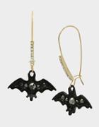 Betseyjohnson Just Treats Bat Hook Earrings Black