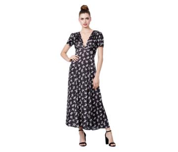 Betseyjohnson All Those Bows Printed Maxi Dress Black