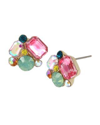 Steve Madden Paradise Lost Cluster Stud Earrings Multi