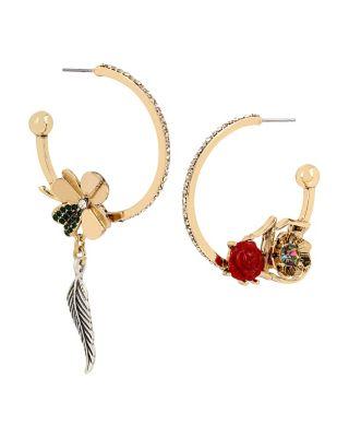 Steve Madden Lucky Charms Hoop Earrings Multi