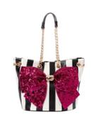 Steve Madden Bow-lesque Sequin Drawstring Bag Turquoise