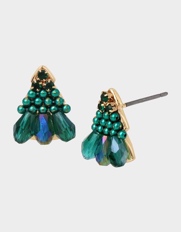 Betseyjohnson Holiday Whimsy Tree Studs Green
