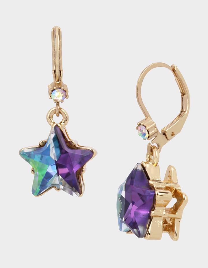 Betseyjohnson Celestial Star Leverback Earrings Blue