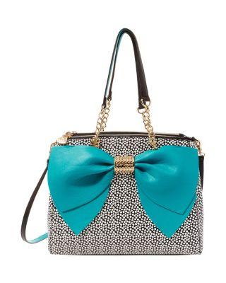 Steve Madden Welcome To The Big Bow Satchel Turquoise