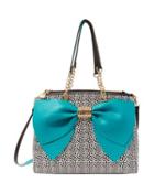 Steve Madden Welcome To The Big Bow Satchel Turquoise