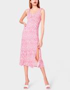 Betseyjohnson Vintage Animal Rayon Spandex Midi Dress Pink
