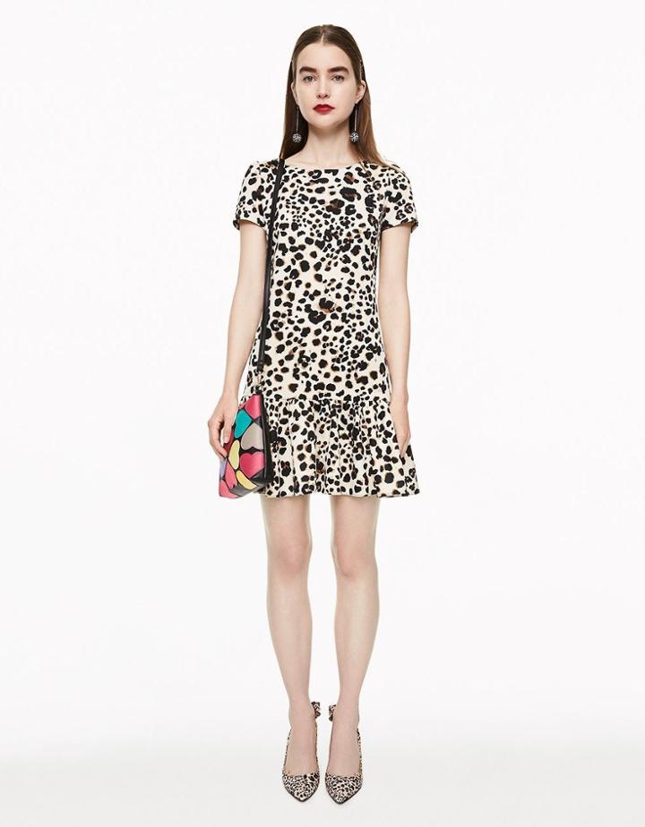 Betseyjohnson Ruffled Hem Leopard Dress Leopard