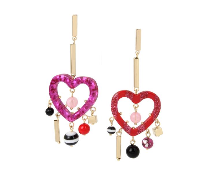 Betseyjohnson Unbreak My Heart Drop Earrings Pink Multi