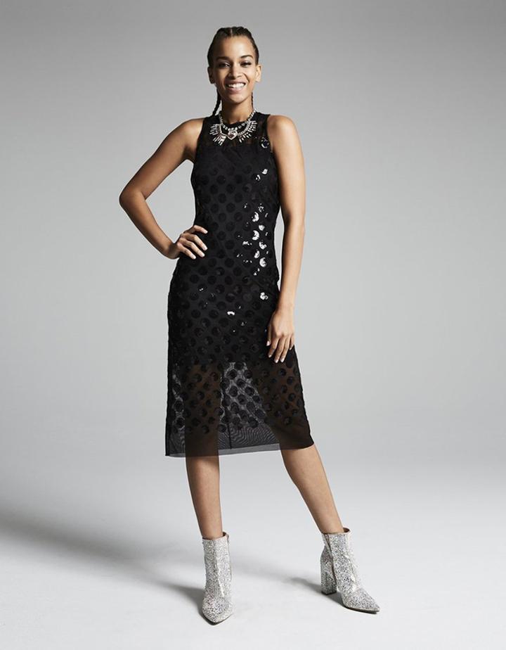 Betseyjohnson Daring Dots Midi Dress Black