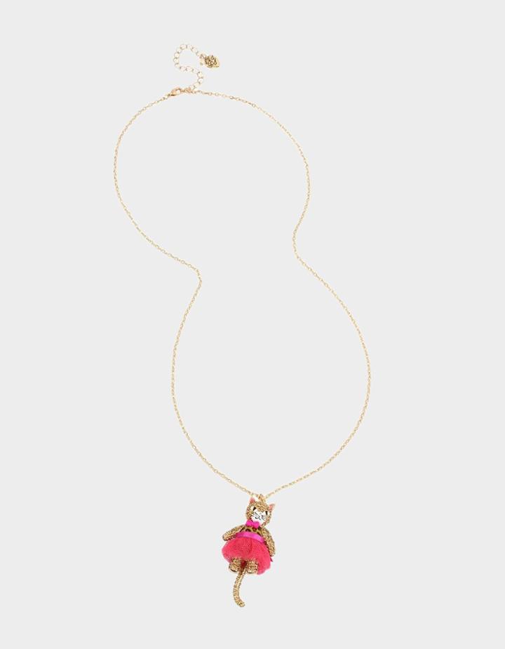 Betseyjohnson Leaping Leopards Cat Long Pendant Leopard