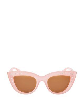 Steve Madden Mini Bling Cat Eye Sunglasses Lt Pink