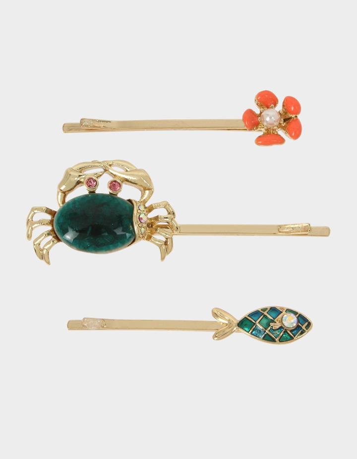 Betseyjohnson Festival Mermaid Sealife Hair Clips Multi