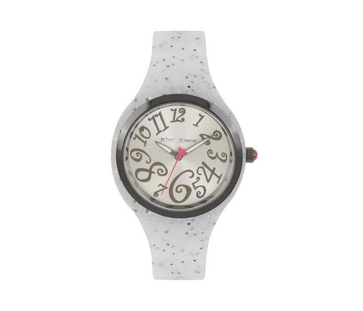 Betseyjohnson Silicone Glitter Silver Watch Silver