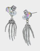 Betseyjohnson Glampire Skeleton Hand Earrings Crystal