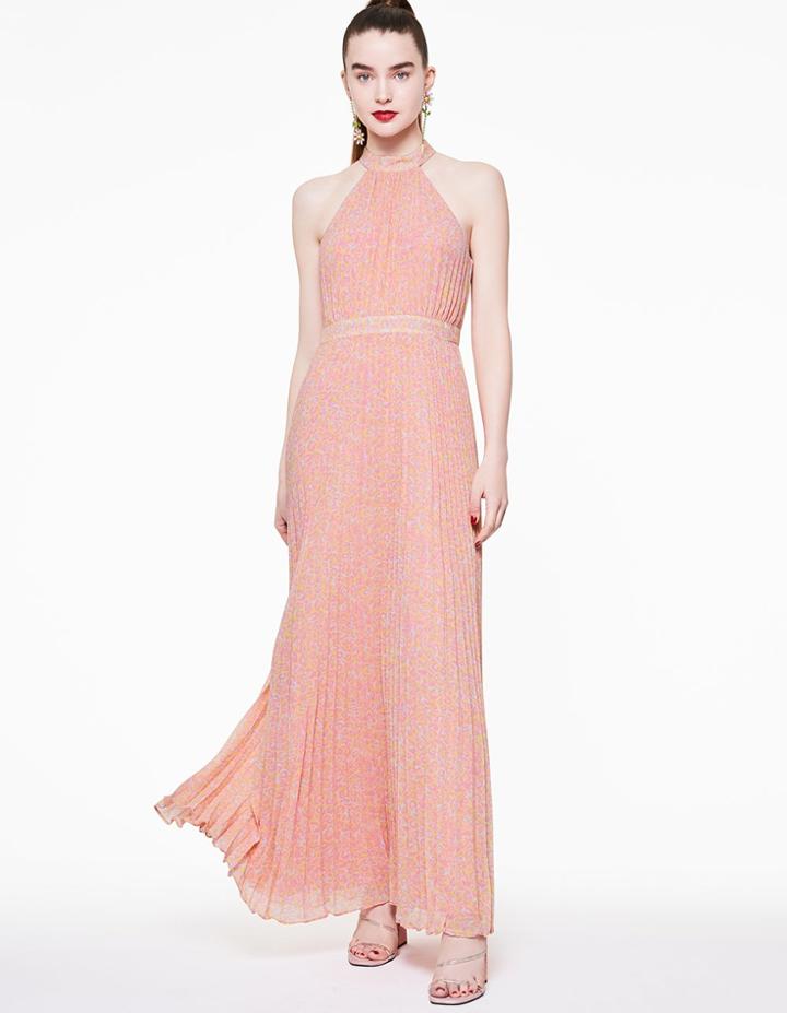 Betseyjohnson Neon Pop Leopard Maxi Dress Pink Multi