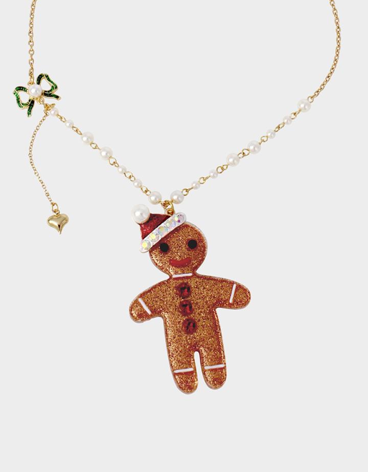 Betseyjohnson Merry Betsey Gingerbread Pendant Brown