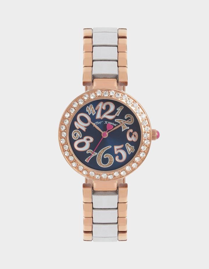 Betseyjohnson Blinged Out Enameled Watch White