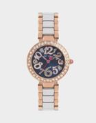 Betseyjohnson Blinged Out Enameled Watch White