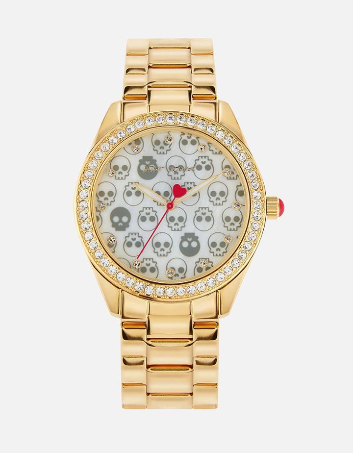 Betseyjohnson All The Skulls Watch Gold