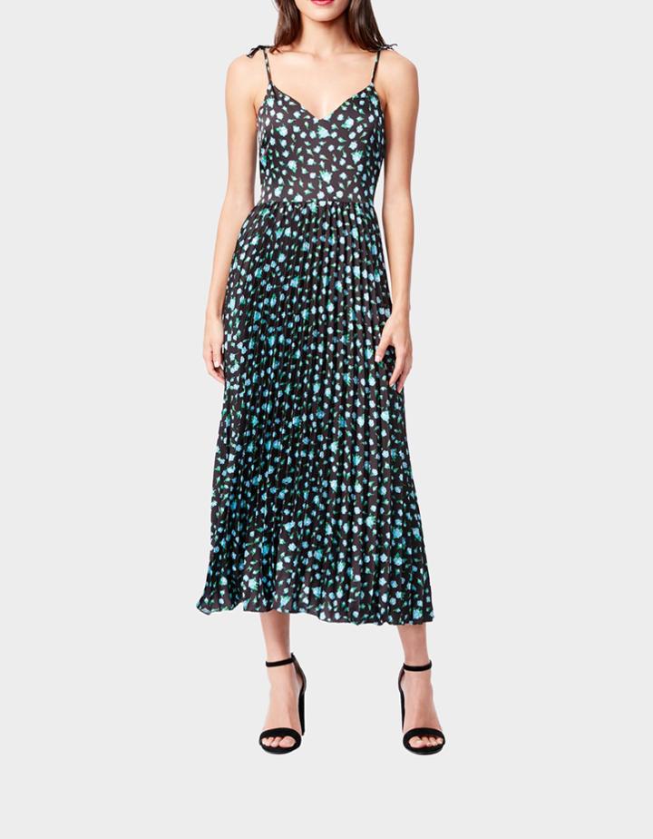 Betseyjohnson Pretty Pleats Floral Dress Black Multi