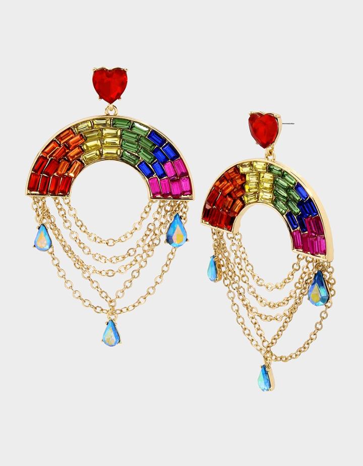 Betseyjohnson Rainbow Retro Swag Earrings Rainbow Multi