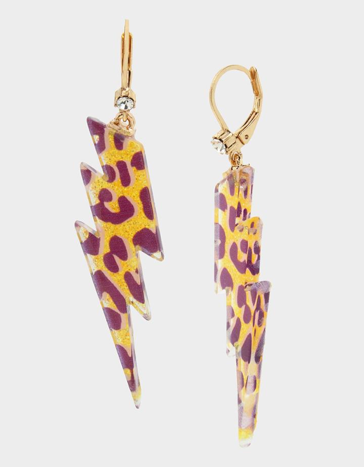 Betseyjohnson Nostalgic Pop Bolt Earrings Purple