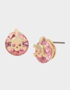 Betseyjohnson Boo Capsule Cz Skull Drop Earrings Pink