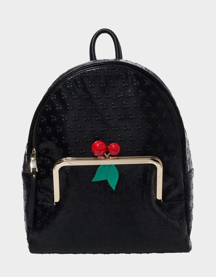 Betseyjohnson Cherry On Top Large Backpack Black