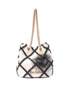 Steve Madden Cross Your Heart Drawstring Bag Black/white