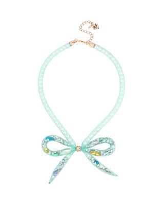Steve Madden Sweet Shop Tube Bow Necklace Multi
