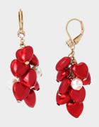 Betseyjohnson Red Hot Hearts Cluster Earrings Red