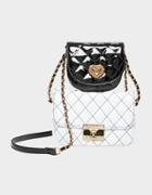Betseyjohnson Double Trouble Quilted Crossbody Black-white
