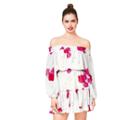Betseyjohnson New Bohemian Off The Shoulder Dress White-pink