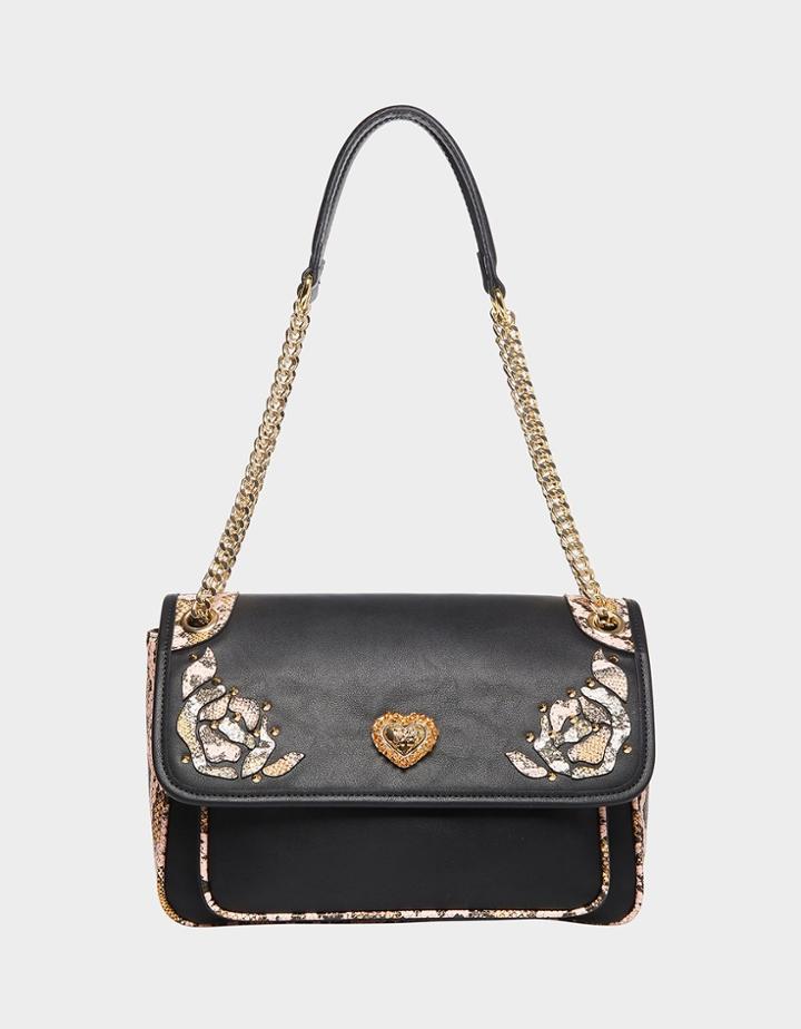 Betseyjohnson Coming Up Roses Shoulder Bag Black