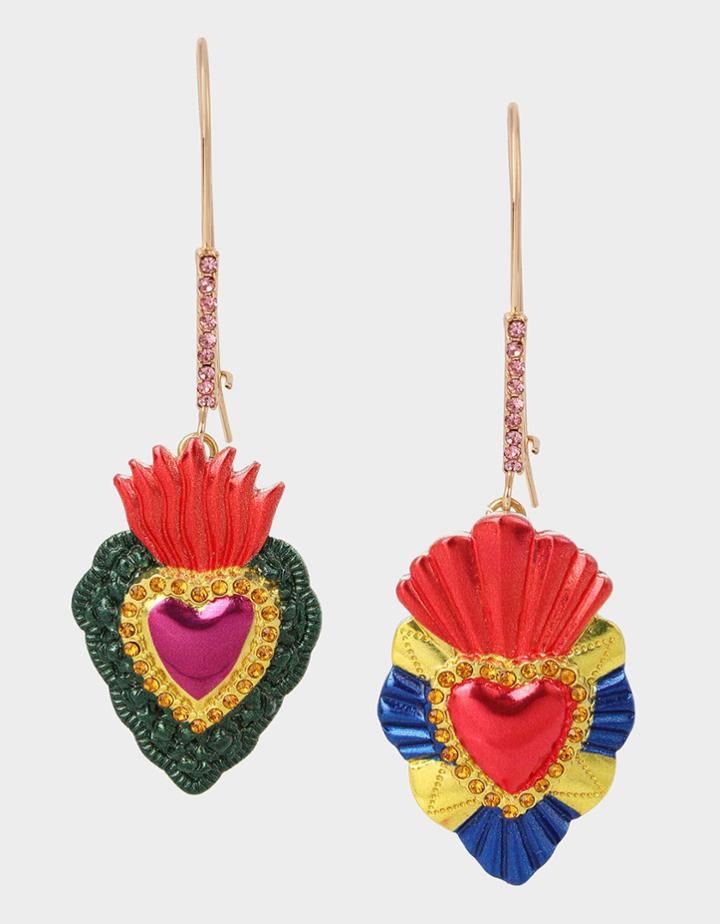 Betseyjohnson Merry Betsey Heart Earrings Red
