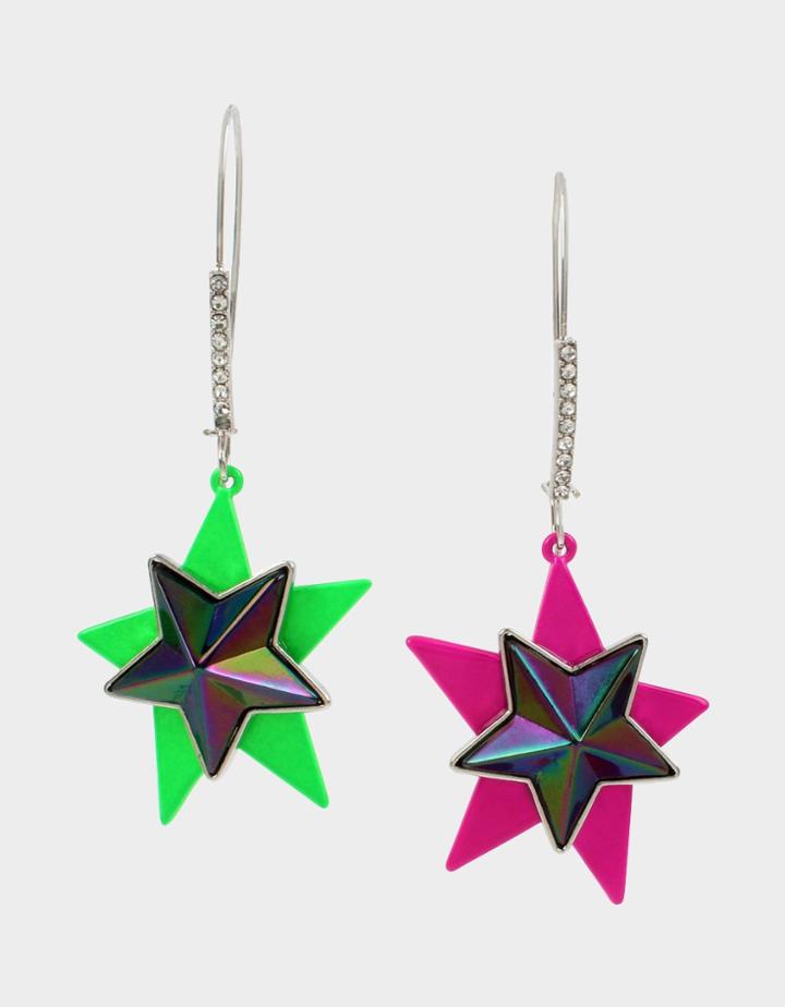 Betseyjohnson Star Power Hook Earrings Multi