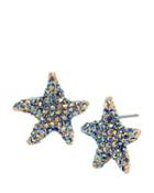Steve Madden Glitter Reef Starfish Button Earrings Multi