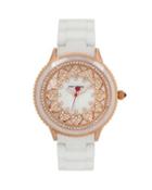 Steve Madden Ring Of Hearts Watch White