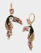 Betseyjohnson Welcome To The Jungle Tucan Drop Earrings Pink