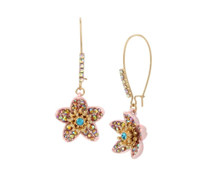 Betseyjohnson Paradise Lost Shepard Hook Earrings Pink
