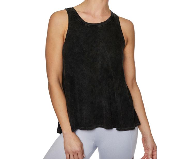 Betseyjohnson Open Back Bleach Washed Tank Black