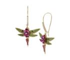 Betseyjohnson Opulent Floral Dragonfly Earrings Pink