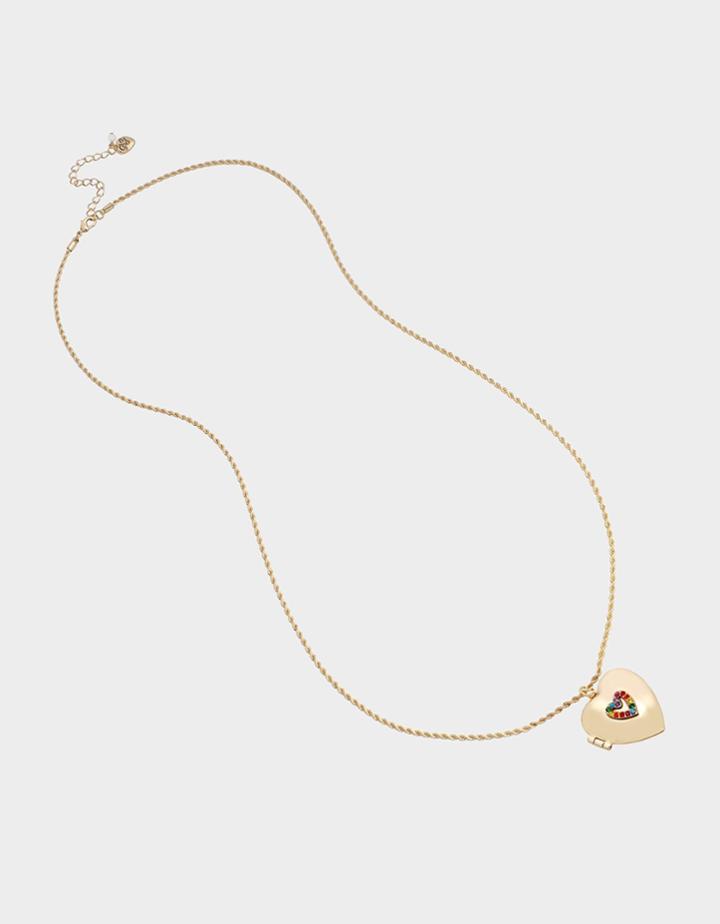 Betseyjohnson Love Is Love Heart Locket Rainbow Multi