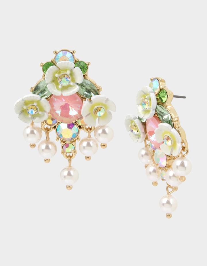 Betseyjohnson Bee Mine Cluster Button Earrings Yellow